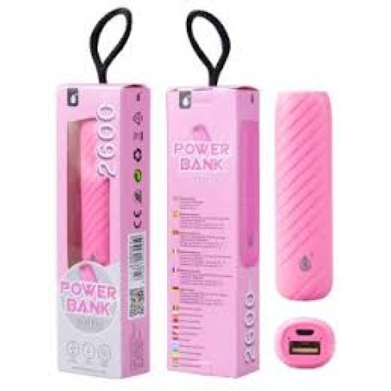 MTK D3093 NE POWERBANK SPIRAL 2600MAH CON INDICADOR, 1A 1USB, PINK(2200213) ORIGINAL